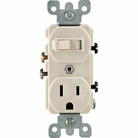 LEVITON SWITCH W/GND RCPT LTALM S06-05225-0TS